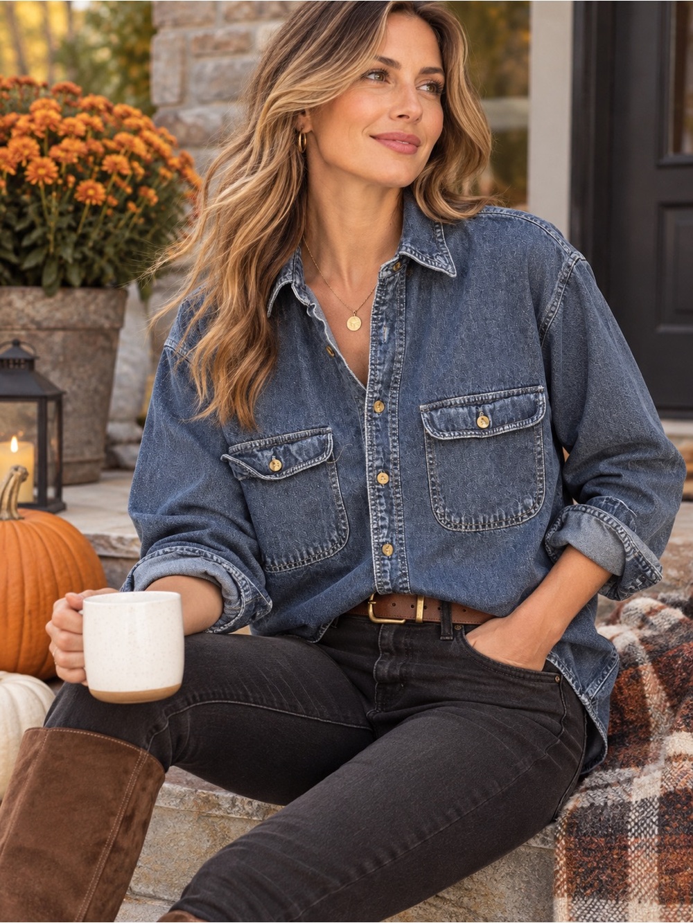 Vintage Kettle Creek Adult Small oversized Classic Jean Shirt